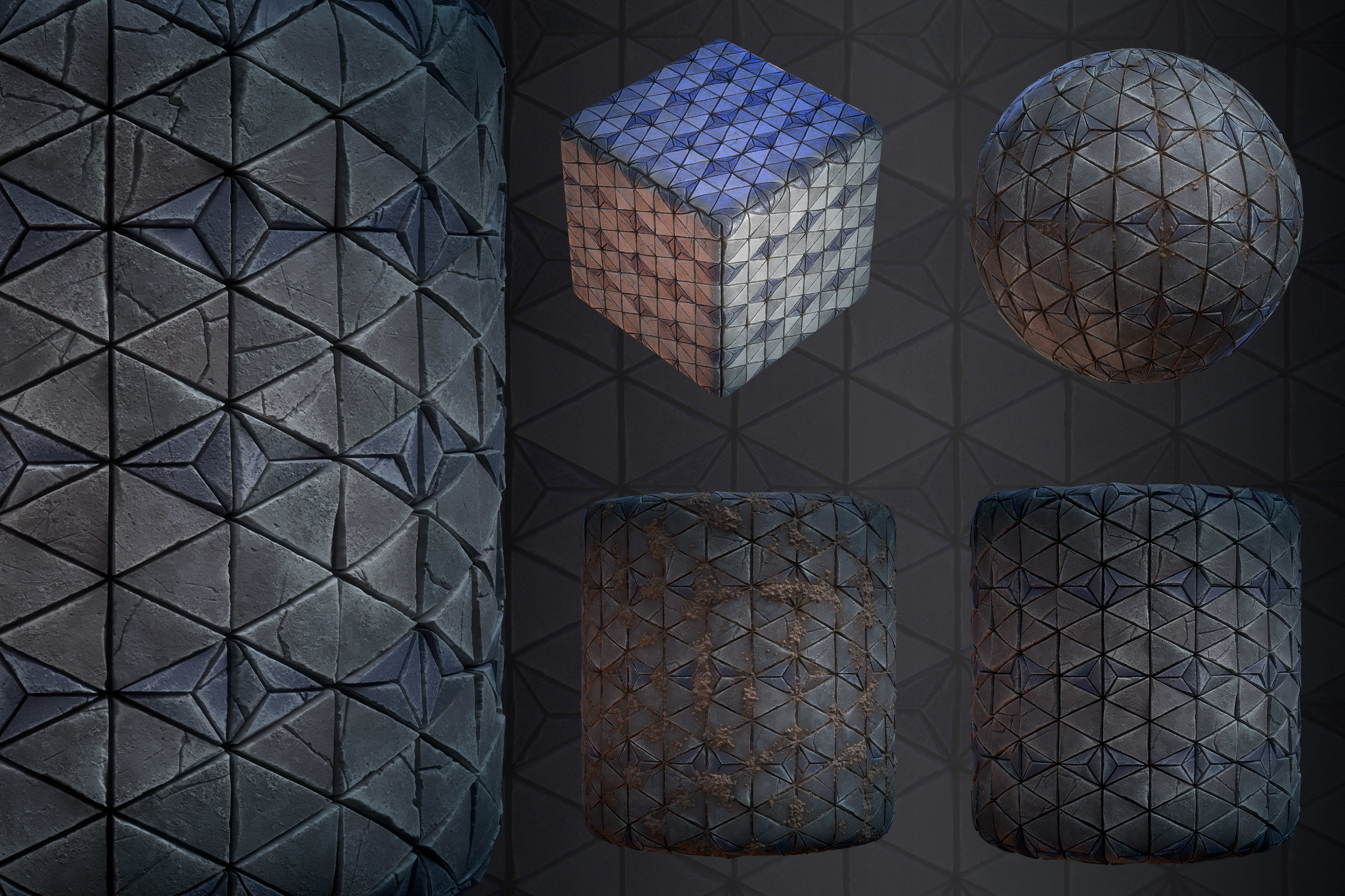 Stone Floor Mega Bundle VOL 01 - 15 material - SBsar - Maps Texture_3