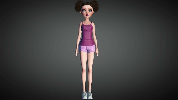 Toon Girl Emma Low-poly 3D model