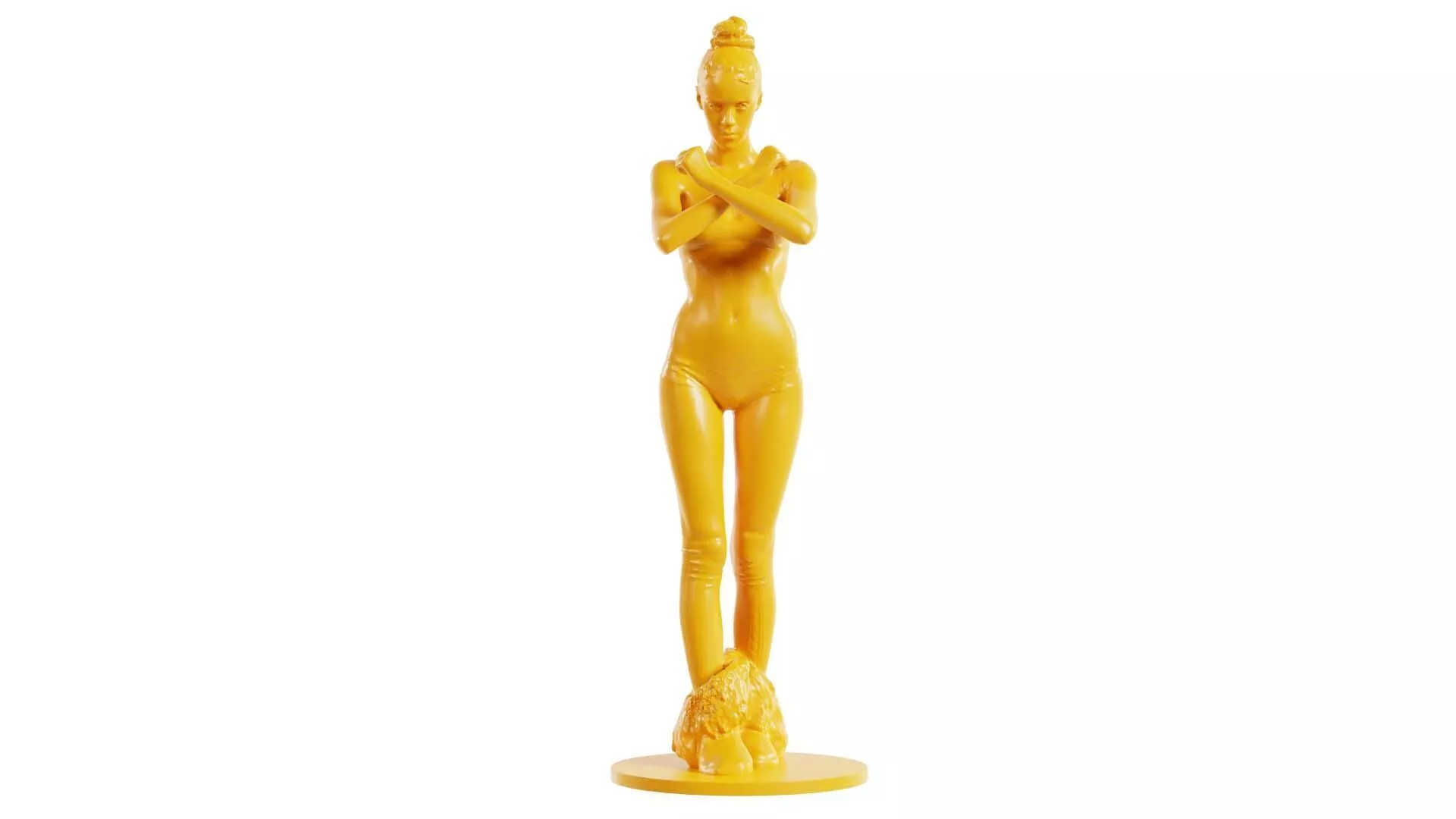 Woman Wearing Boots and 2 3D print model