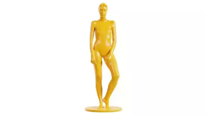 Woman in Swimsuit Latex Bath Cap and Goggles Posing 2 3D print model