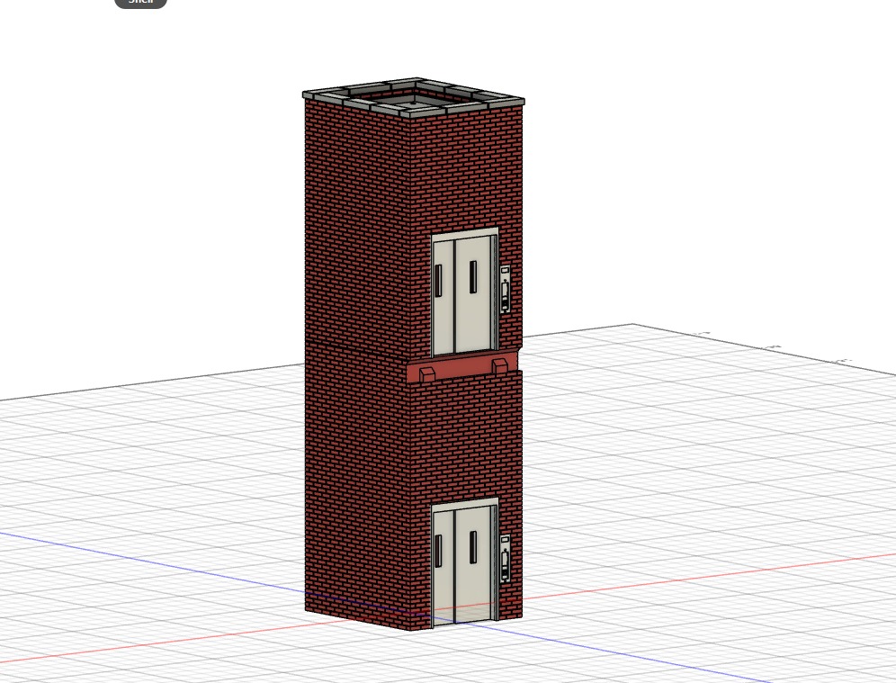 Model Railway Station Platform Footbridge with Lifts Modular 3D print model_15
