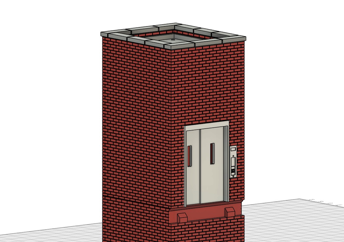 Model Railway Station Platform Footbridge with Lifts Modular 3D print model_16