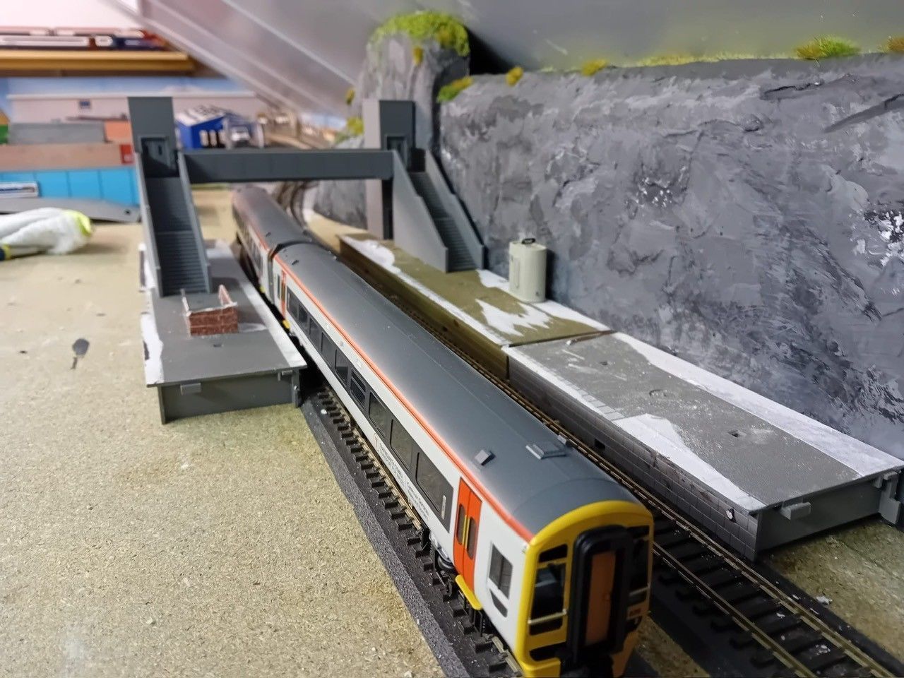 Model Railway Station Platform Footbridge with Lifts Modular 3D print model_5