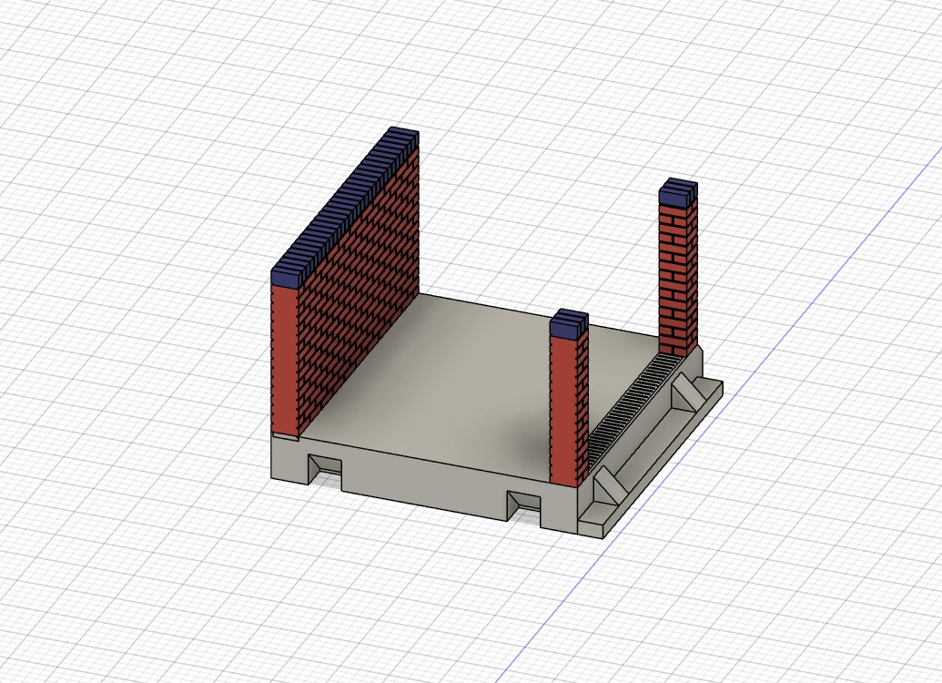 Model Railway Station Platform Footbridge with Lifts Modular 3D print model_18