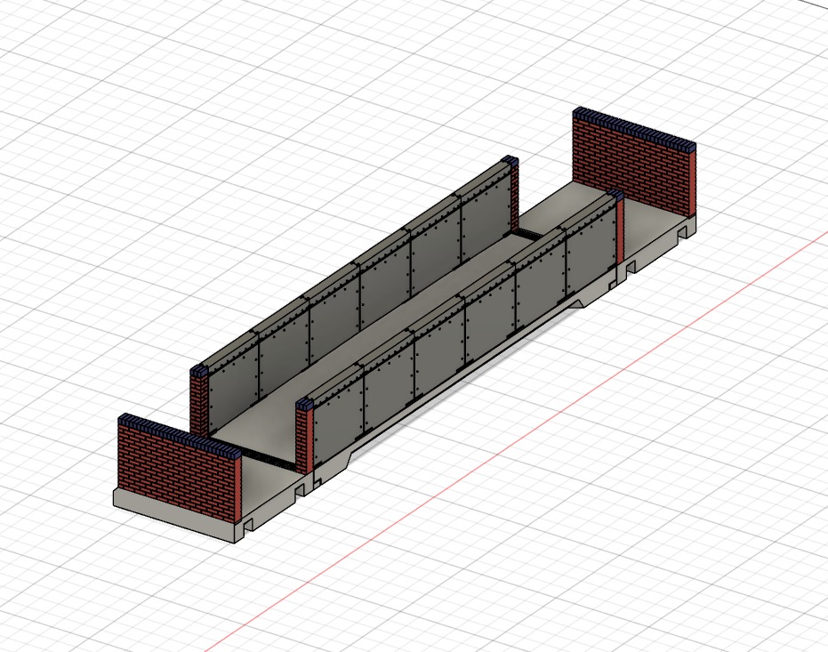 Model Railway Station Platform Footbridge with Lifts Modular 3D print model_22