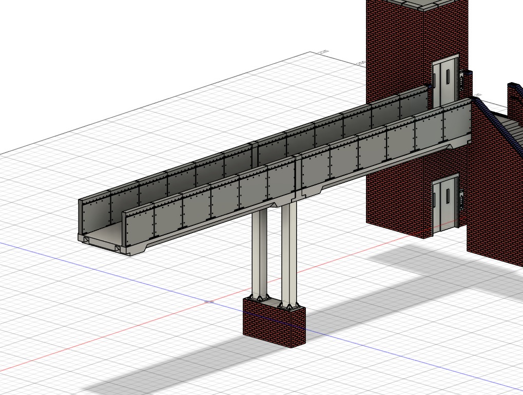 Model Railway Station Platform Footbridge with Lifts Modular 3D print model_12
