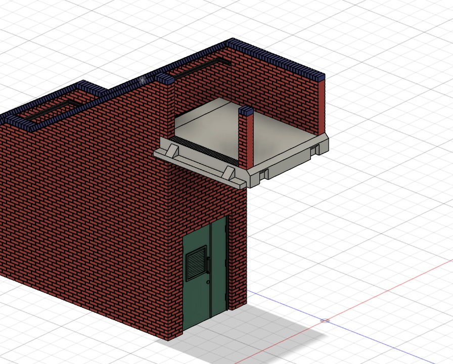 Model Railway Station Platform Footbridge with Lifts Modular 3D print model_20