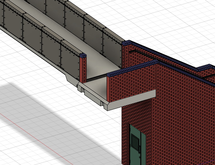 Model Railway Station Platform Footbridge with Lifts Modular 3D print model_21