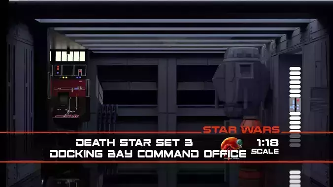 Set 3 - Docking bay Command Office 1-18 scale Kenner Hasbro 3D Model Collection
