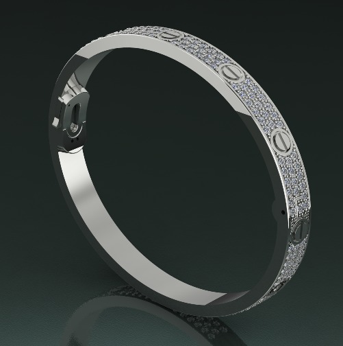   Cartier bracelet Size 17 3D print model_6