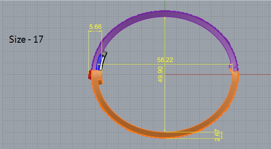   Cartier bracelet Size 17 3D print model_9