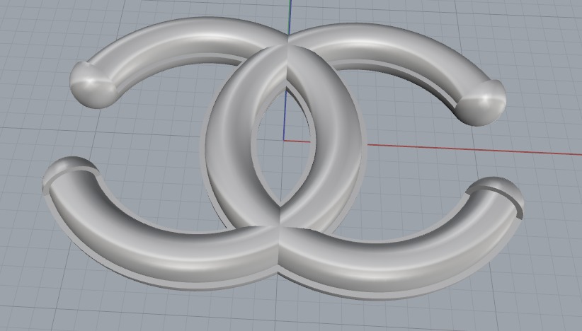 Chanel sign d 3D print model_4