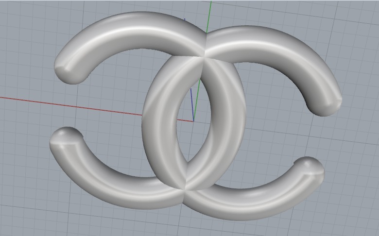 Chanel sign d 3D print model_7