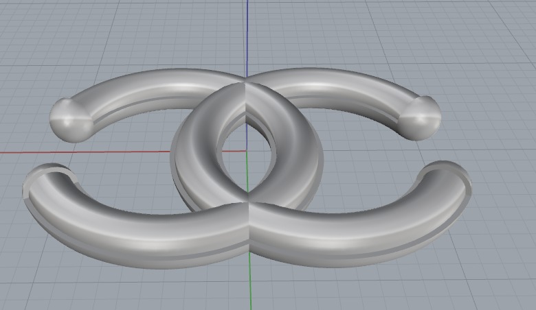 Chanel sign d 3D print model_6