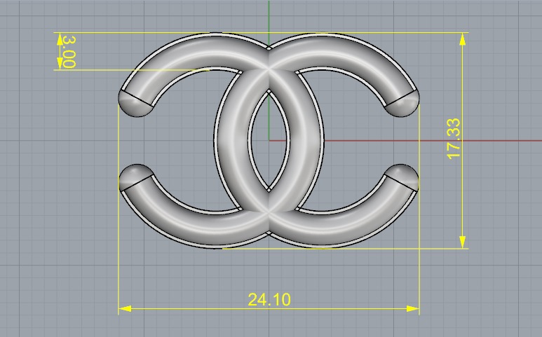 Chanel sign d 3D print model_3