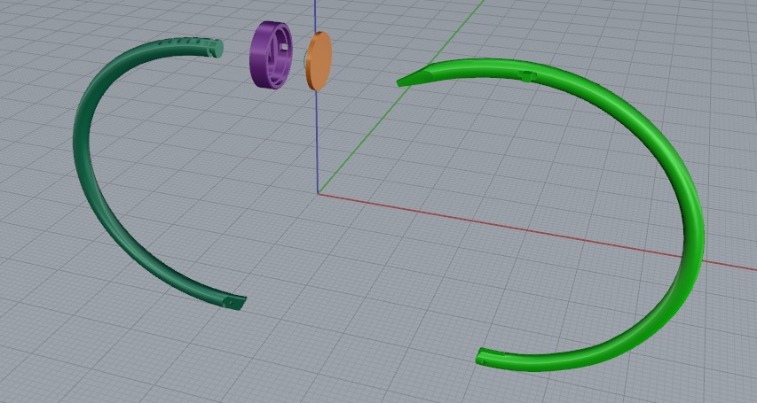   Cartier Bracelet   stones size 18 3D print model_6