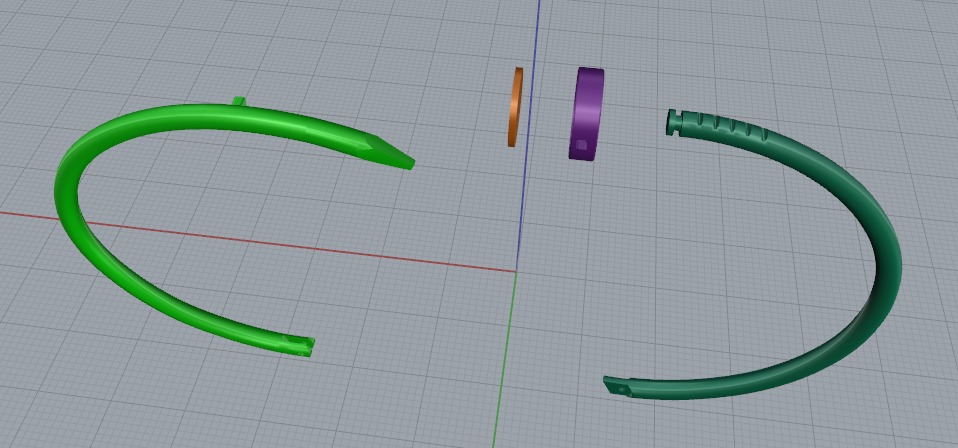   Cartier Bracelet   stones size 18 3D print model_7