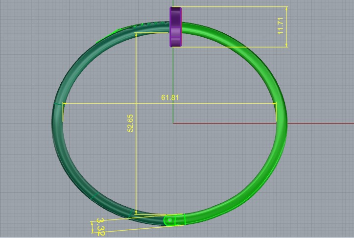   Cartier Bracelet   stones size 18 3D print model_4