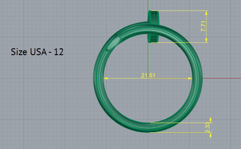 Ring size 12 3D print model_5