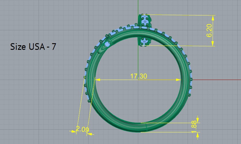 Ring size 7 3D print model_9