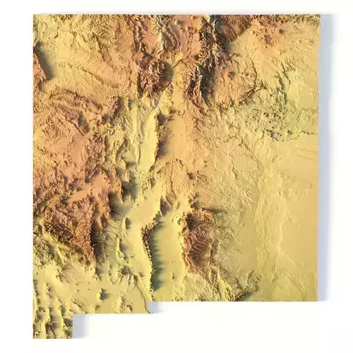 New Mexico Topographic Map STL Model 3D print model
