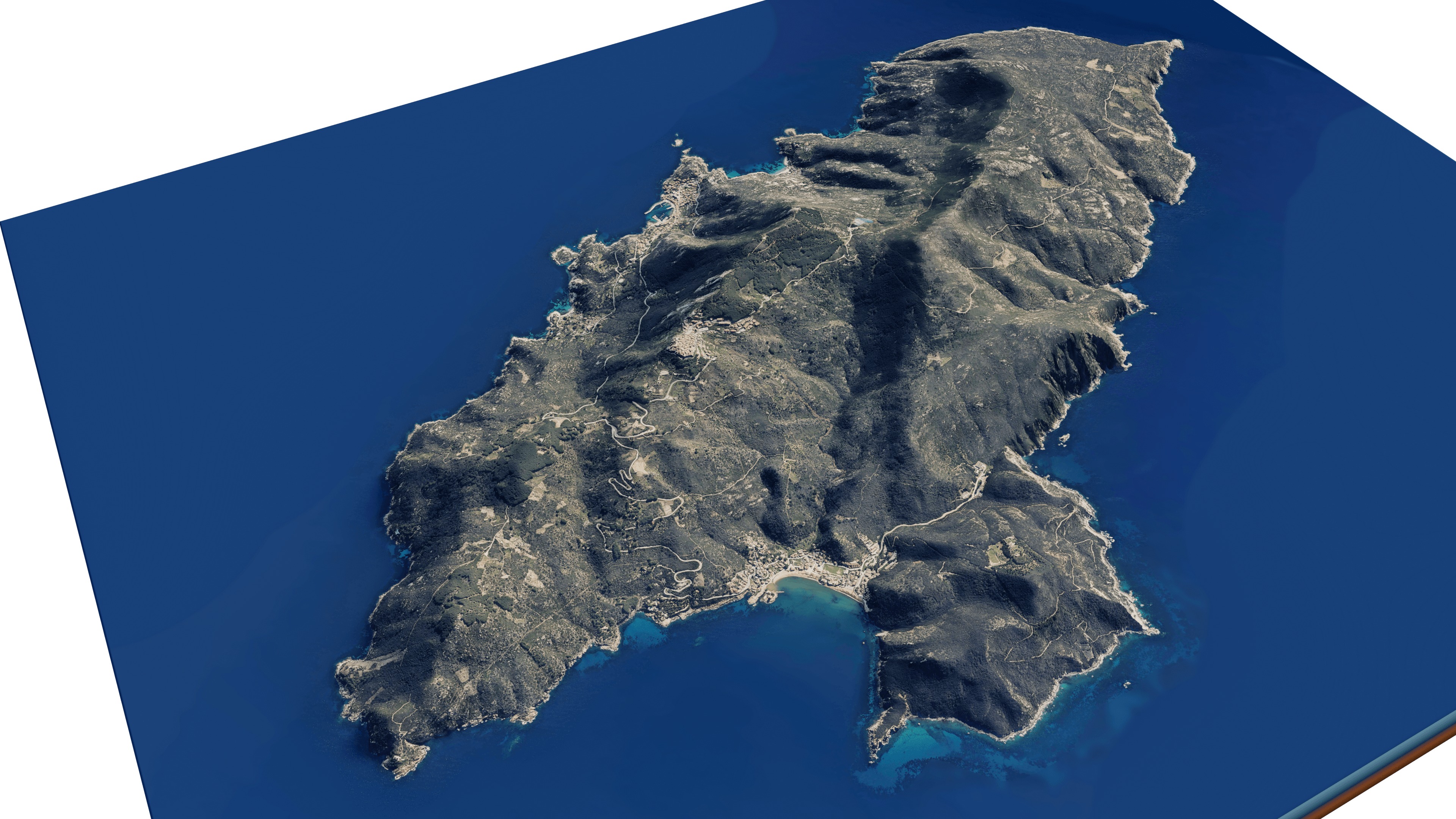 Giglio island 3d model terrain Low-poly 3D model_7