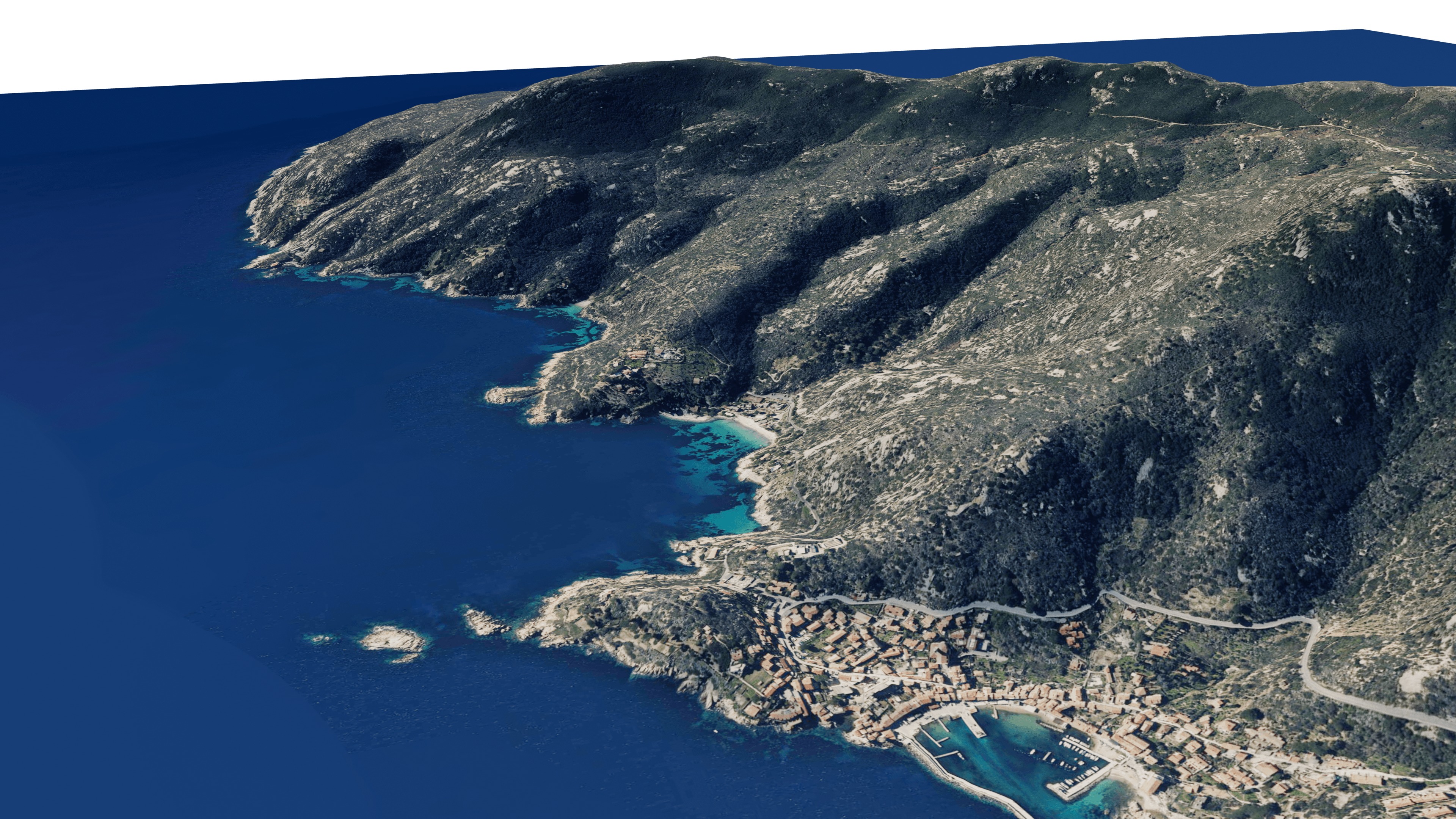 Giglio island 3d model terrain Low-poly 3D model_4