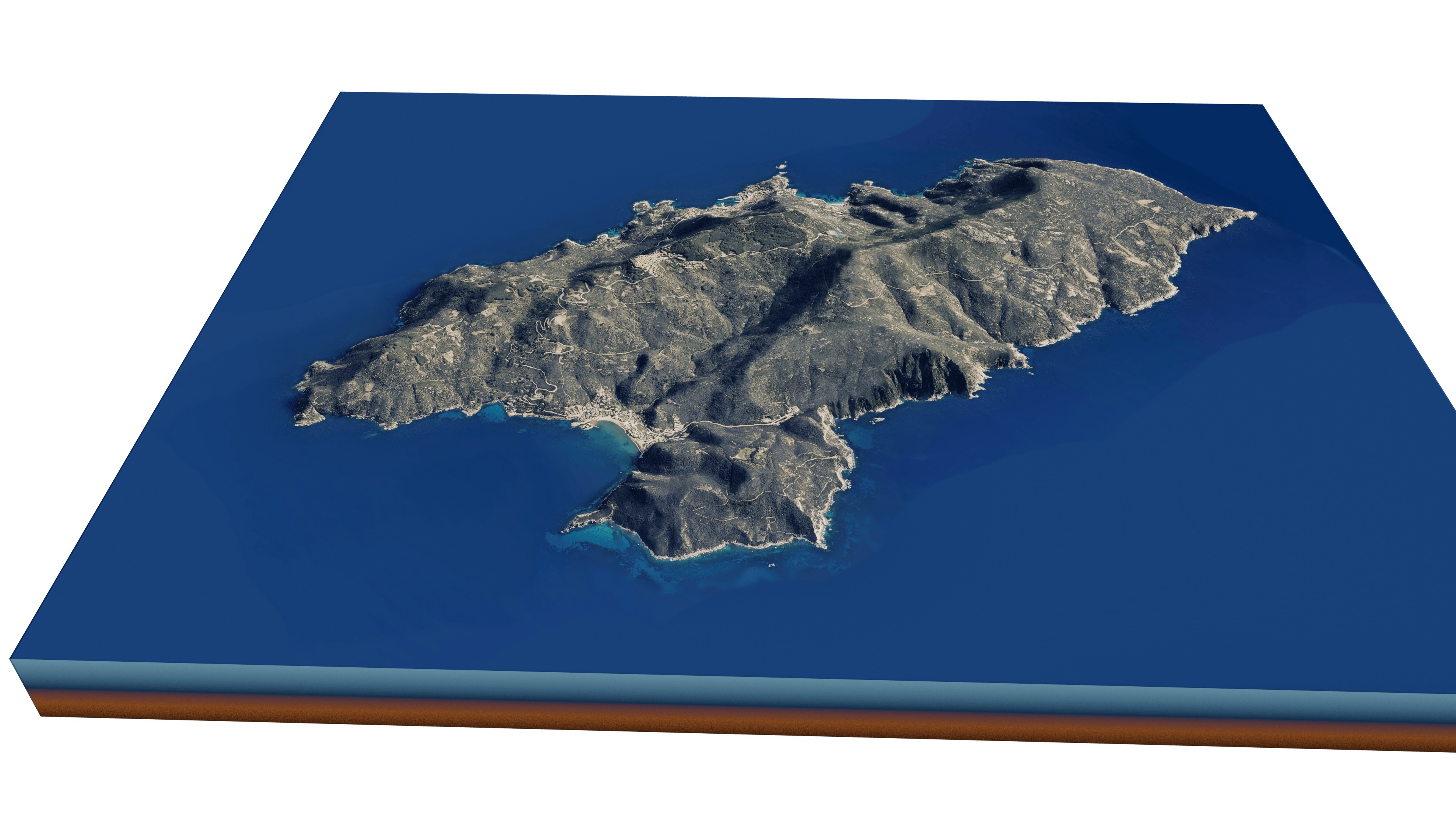 Giglio island 3d model terrain Low-poly 3D model_10