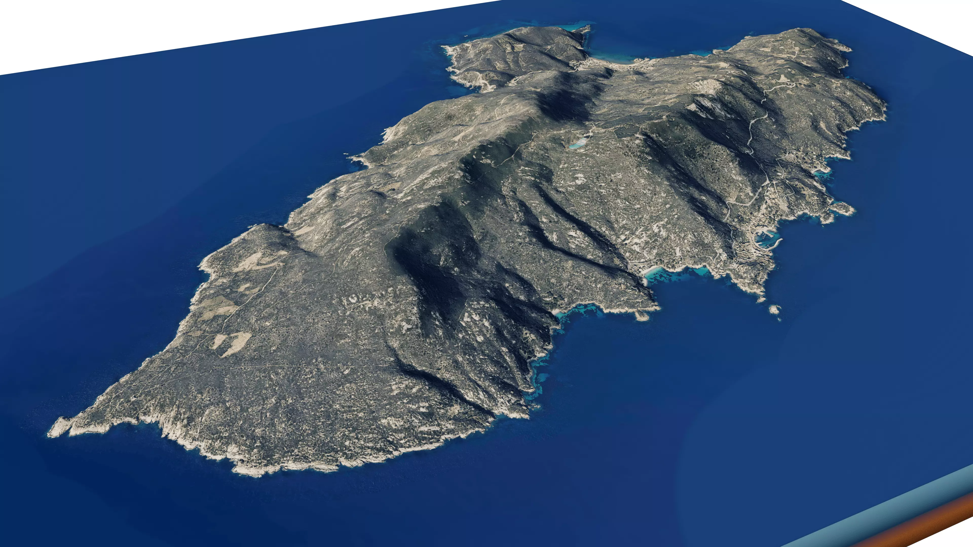 Giglio island 3d model terrain Low-poly 3D model_0