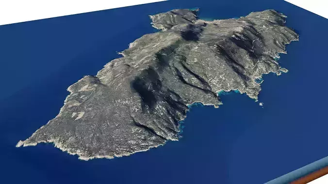 Giglio island 3d model terrain