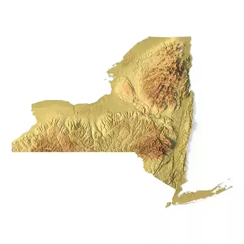 New York Topographic Map STL Model