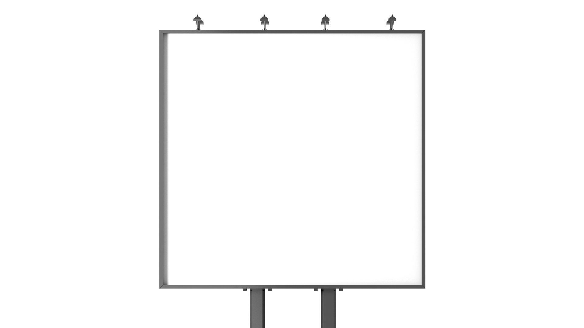 Advertising Street Billboard 2 Type - rectangular square banner 3D model_3