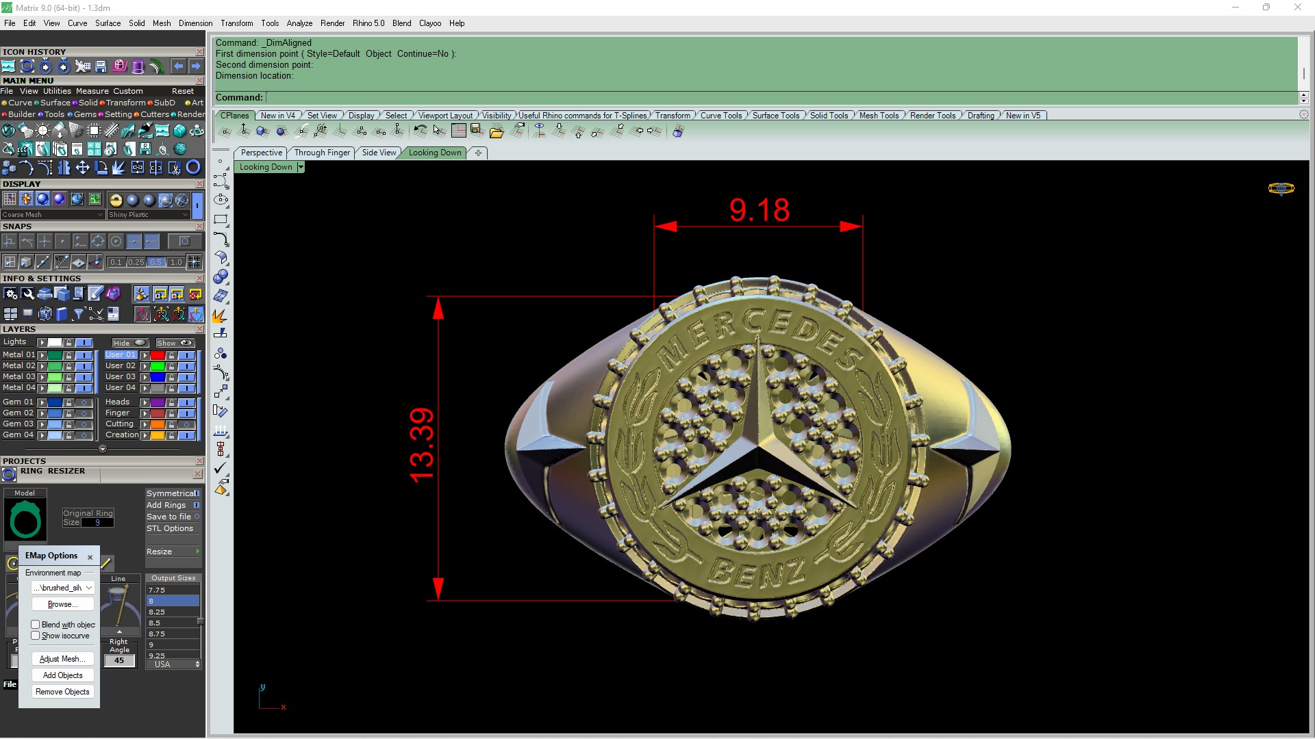 Mercedes ring 3D print model_5