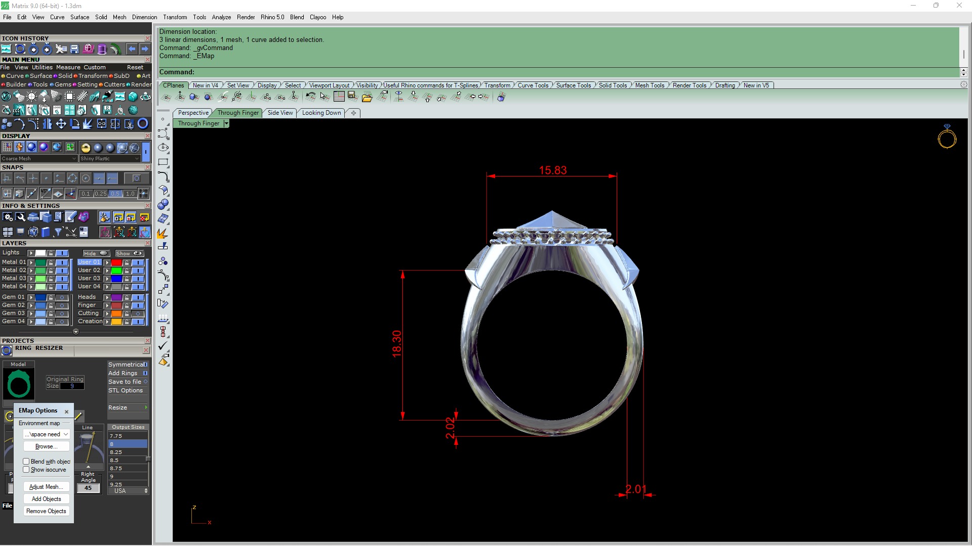 Mercedes ring 3D print model_3