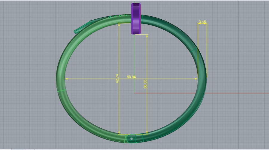 Cartier  bracelet with stones 3D print model_3