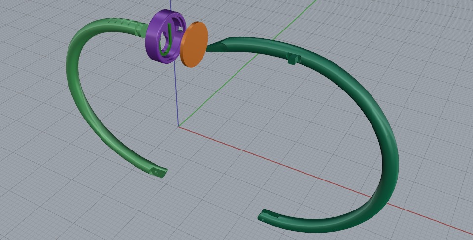 Cartier  bracelet with stones 3D print model_6