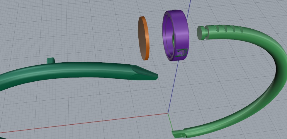 Cartier  bracelet with stones 3D print model_7