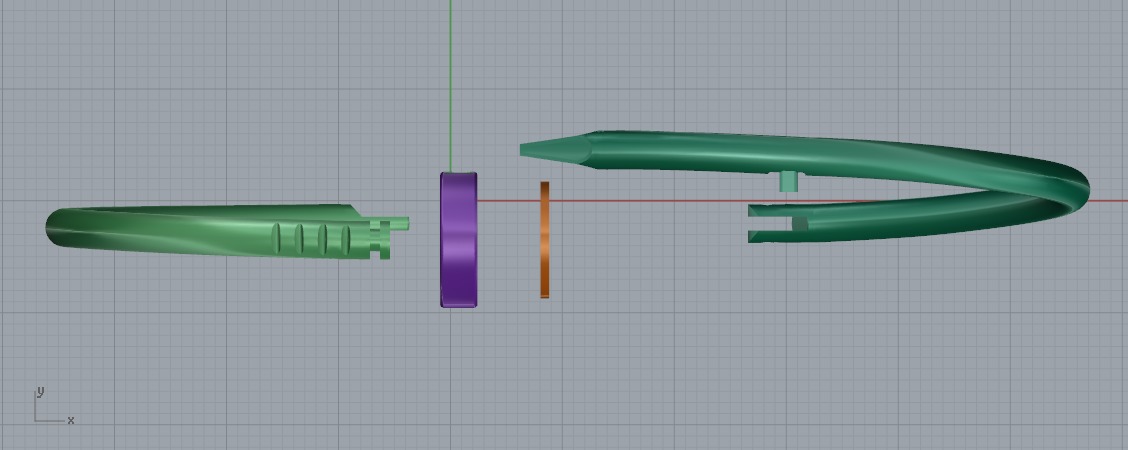 Cartier  bracelet with stones 3D print model_5