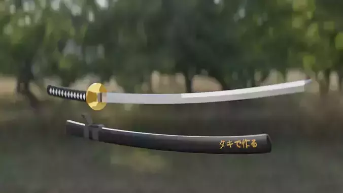 Realistic Samurai Katana Sword - High-Quality 3D Model