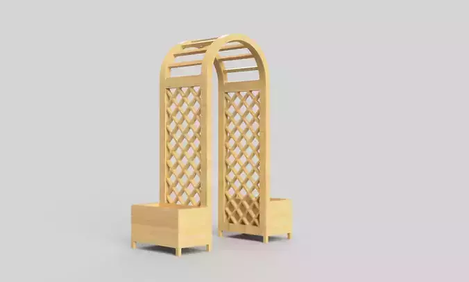 Trellis arch Arbor with planters Pergola