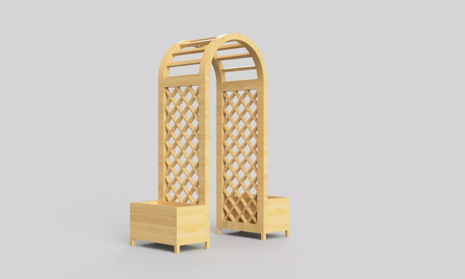 Trellis arch Arbor with planters Pergola 3D print model