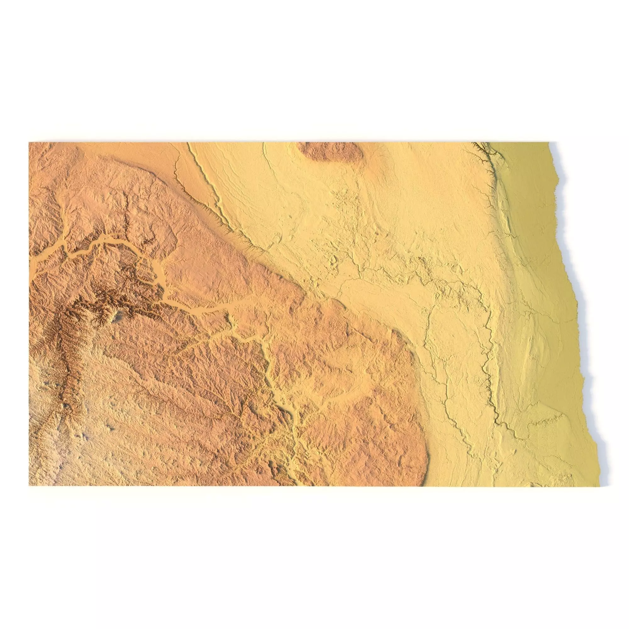 North Dakota Topographic Map STL Model 3D print model_0