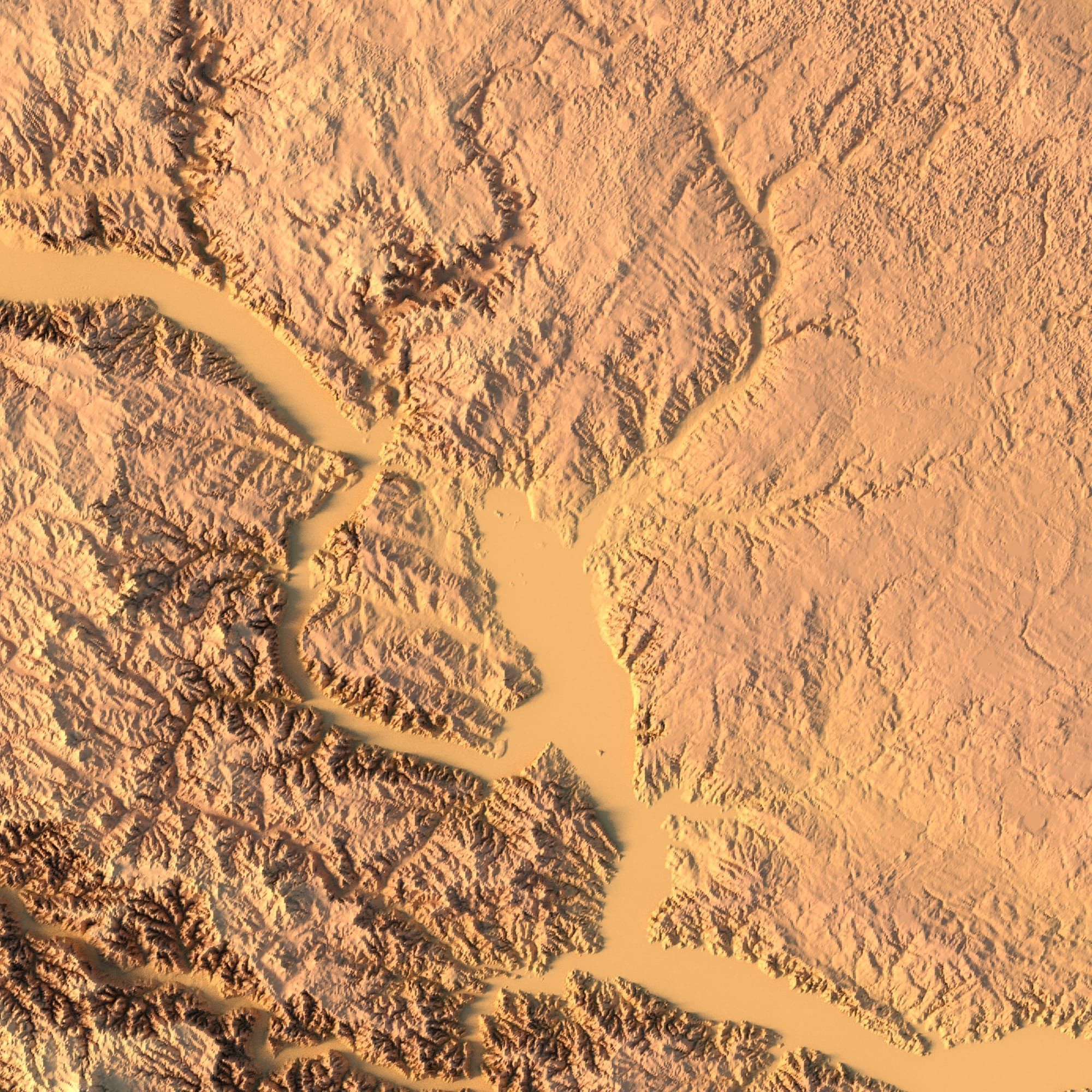 North Dakota Topographic Map STL Model 3D print model_2