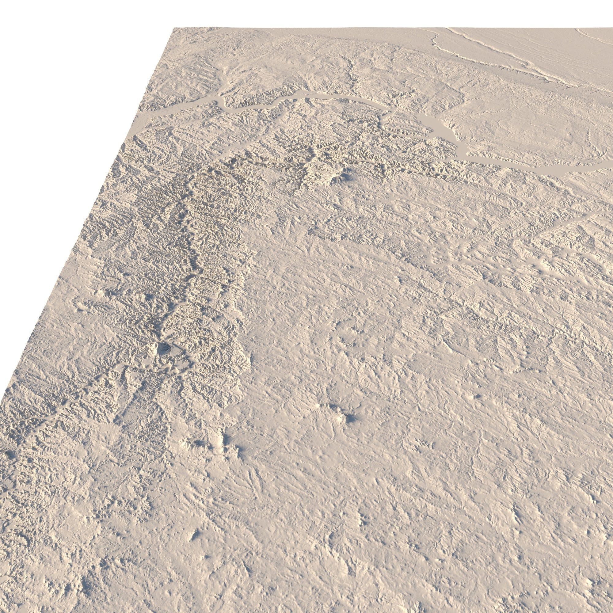 North Dakota Topographic Map STL Model 3D print model_5
