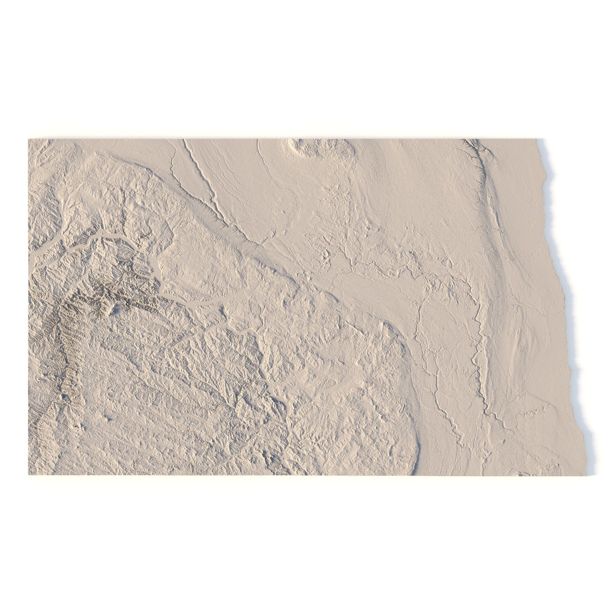 North Dakota Topographic Map STL Model 3D print model_1