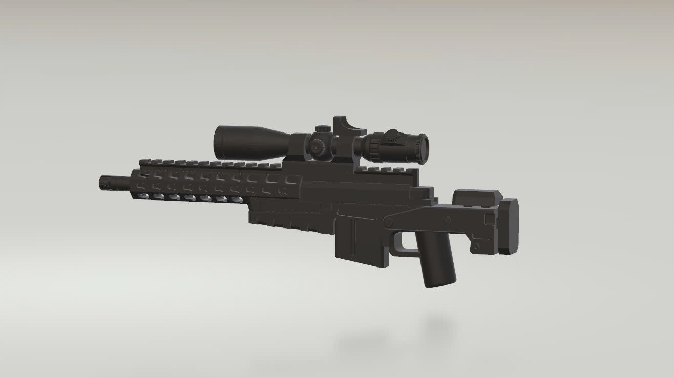AX308 Sniper gun Weapon for Minifigures 3D print model_1