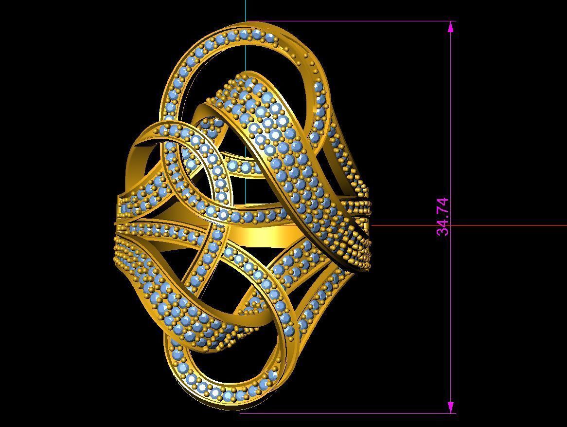 dimand ring 3D print model_1