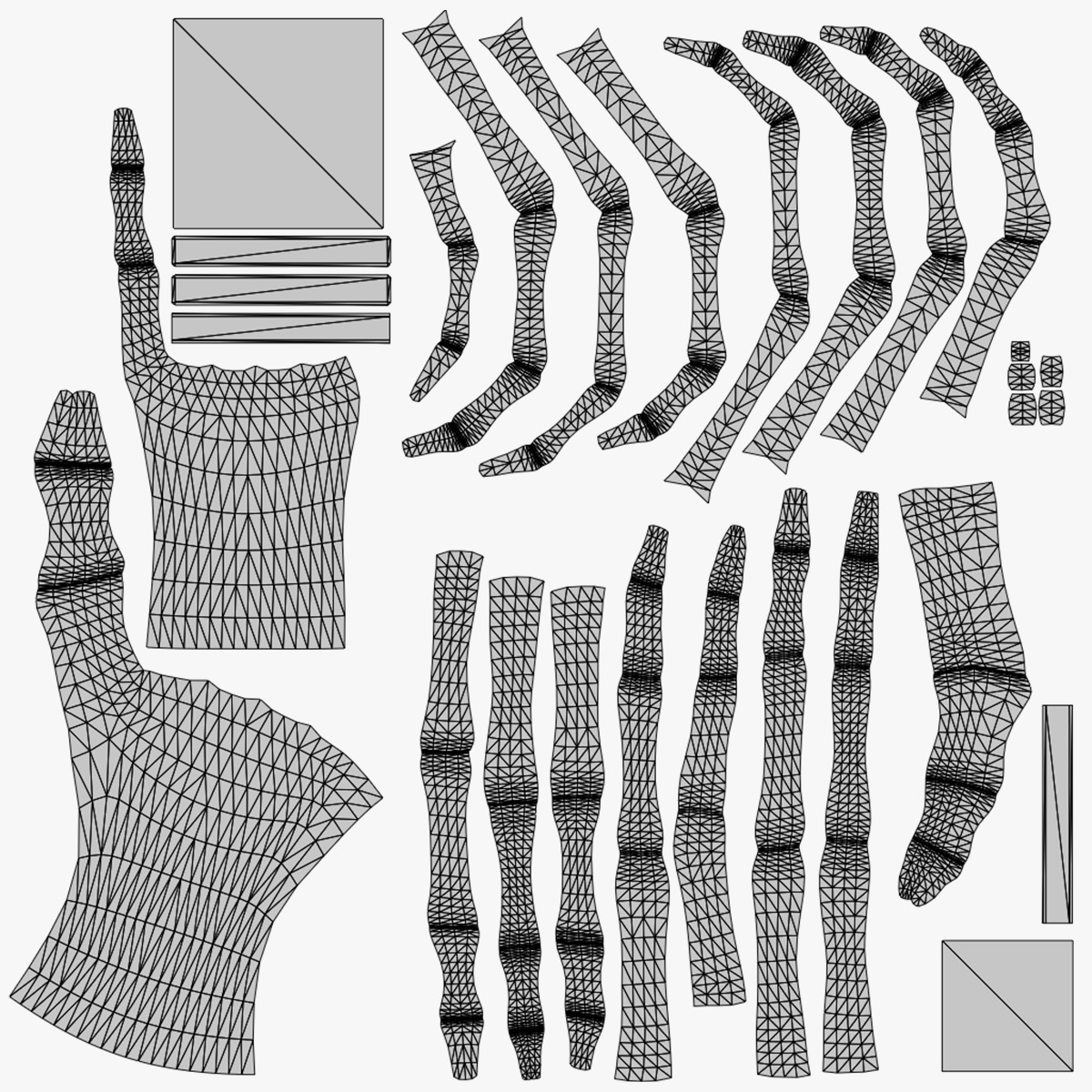 Human Hand Skeleton Low-poly 3D model_12