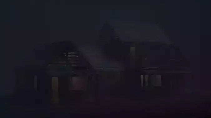 Horror Scene House Low-poly 3D model