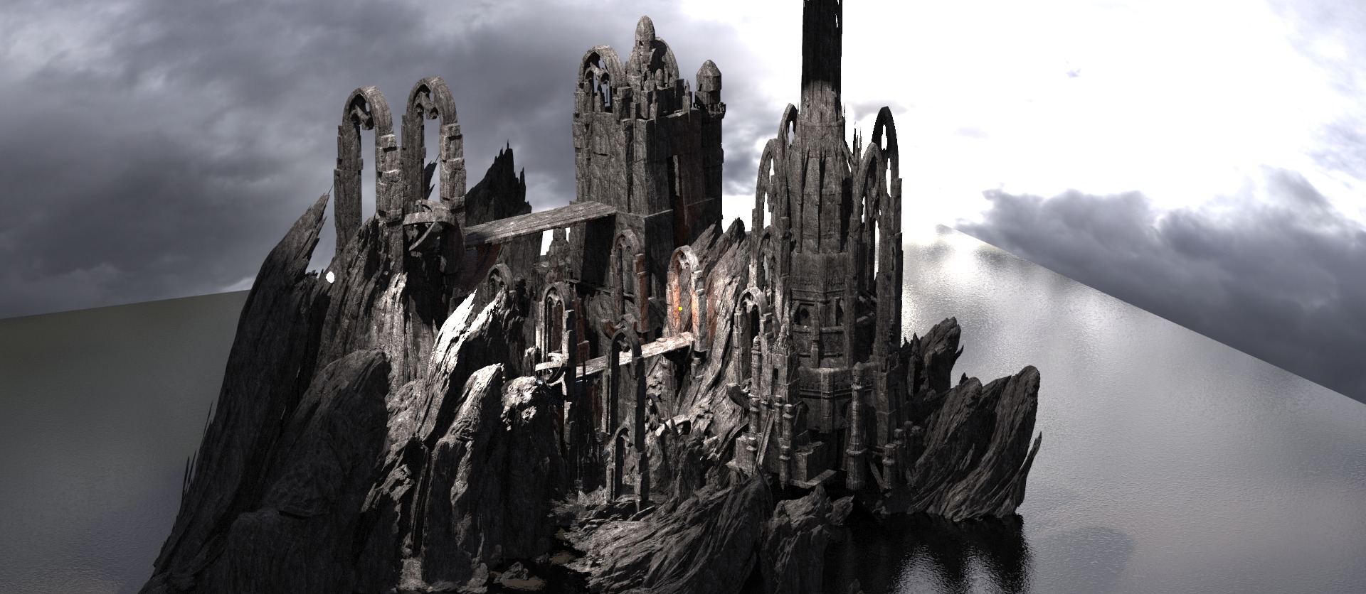 Moria inspired cliffs 1 3D model_1